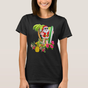 Christmas In July Santa Hawaiian Surfing Summer Su T-Shirt