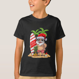 Christmas in July Santa Hawaiian Surfing T-Shirt
