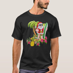 Christmas in July Santa Hawaiian Surfing T Shirt