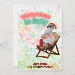 Christmas in July Santa  Holiday Card