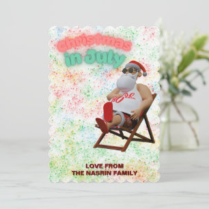 Christmas in July Santa  Holiday Card