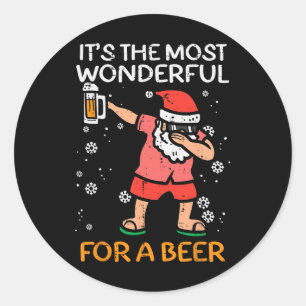 Christmas In July Santa Most Wonderful Funny Summe Classic Round Sticker