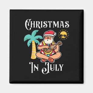 Christmas In July Santa On Beach Independence Day Magnet