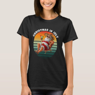 Christmas in July Santa on Vacation in Summer Sung T-Shirt