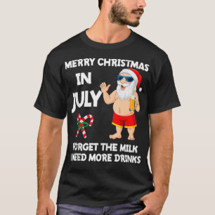 Christmas in July santa Summer Vacation Beach Love T-Shirt