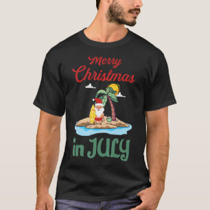 Christmas In July Santa Summer Vacation Beach Vint T-Shirt