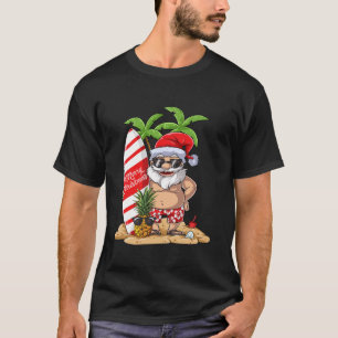 Christmas in July Santa Surf Hawaiian Men Summer S T-Shirt