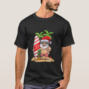 Christmas in July Santa Surf Hawaiian Men Summer S T-Shirt