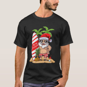 Christmas In July Santa Surf Hawaiian Men Summer S T-Shirt