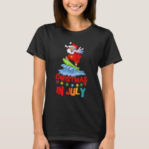 Christmas In July Santa Surfing Kids Toddler Hawai T-Shirt