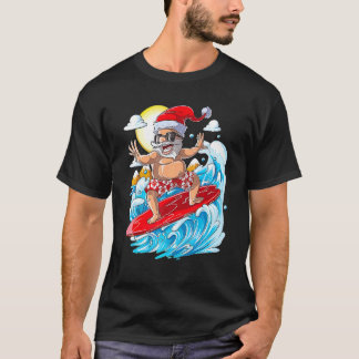 Christmas In July   Santa Surfing Summer Beach Vac T-Shirt