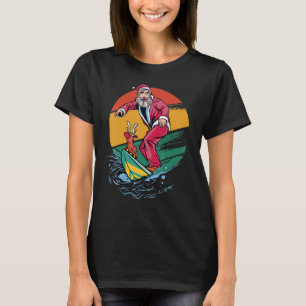 Christmas In July Santa Surfing Summer Beach Vaca T-Shirt