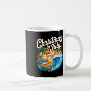 Christmas In July Santa Surfing Summer Hawaiian Ch Coffee Mug