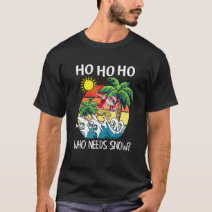 Christmas In July Santa Surfing Summer Vacation T-Shirt