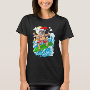 Christmas In July  Santa Surfing Summer Vacation T-Shirt