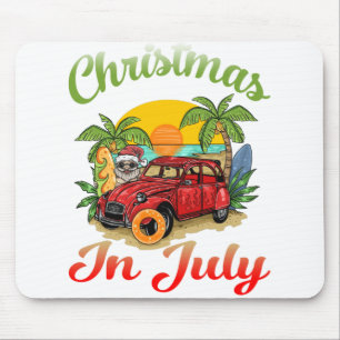 Christmas in July Santa Surfing Summer ver2 Mouse Mat