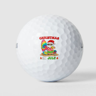 Christmas In July Santa Tie Dye Summer Surf Surfin Golf Balls