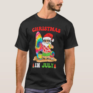 Christmas In July Santa Tie Dye Summer Surf Surfin T-Shirt