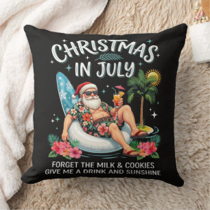 Christmas in July Santa Vacation Drink Cushion