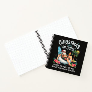 Christmas in July Santa Vacation Drink Notebook