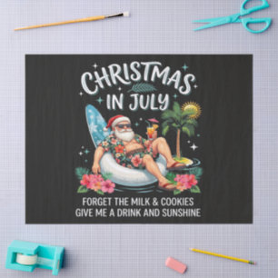 Christmas in July Santa Vacation Drink Tissue Paper