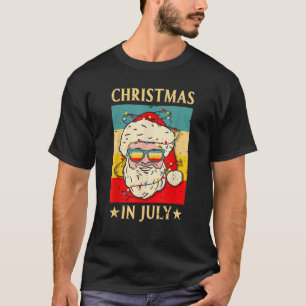 Christmas in july santa vintage look sunglasses be T-Shirt
