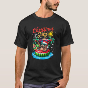 Christmas In July Santa Walrus Sunglasses Relaxing T-Shirt
