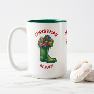Christmas In July, Santa's Boot Of Good Cheer Two-Tone Coffee Mug