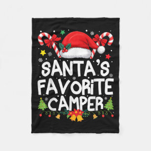 Christmas In July Santas Favourite Camper Camping  Fleece Blanket