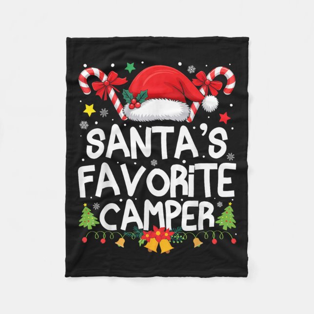 Christmas In July Santas Favourite Camper Camping  Fleece Blanket (Front)