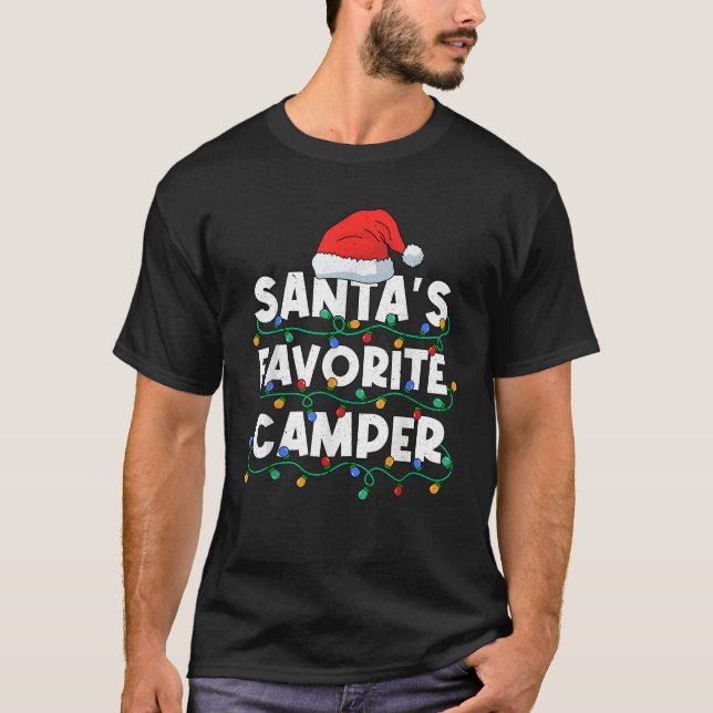 Christmas In July Santas Favourite Camper Camping  T-Shirt (Front)