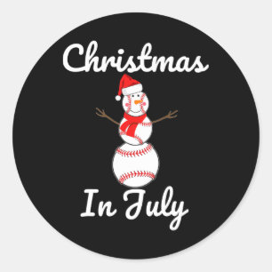 Christmas In July Sell Snowman Santa Hat Summer (2 Classic Round Sticker
