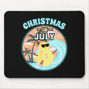 Christmas In July Shirt Beach Summer Vacation Shir Mouse Mat