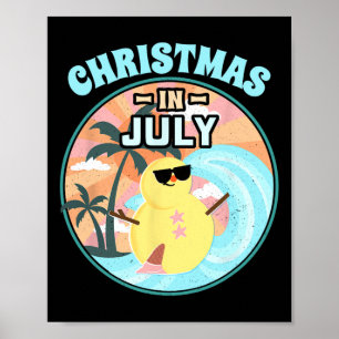 Christmas In July Shirt Beach Summer Vacation Shir Poster