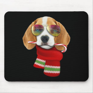 Christmas In July Shirt Beagle Sungles Dog Lovers Mouse Mat