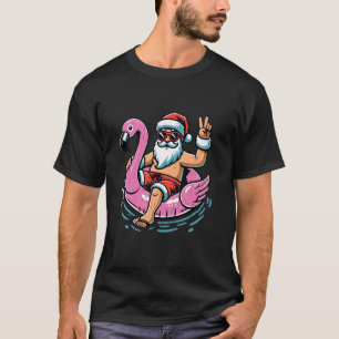 Christmas In July Shirt Boys Kids Santa Flamingo S