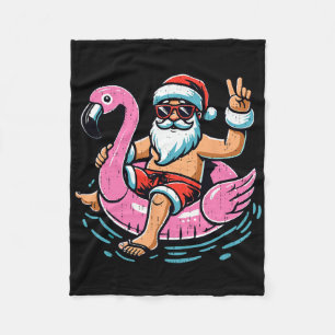 Christmas In July Shirt Boys Kids Santa Flamingo S Fleece Blanket