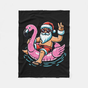 Christmas In July Shirt Boys Kids Santa Flamingo S Fleece Blanket