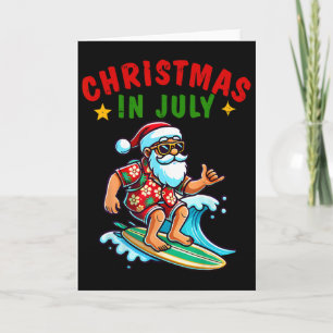 Christmas In July Shirt Boys Kids Santa Surfing Su Card