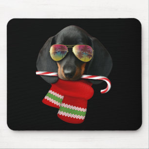 Christmas In July Shirt Dachshund Sungles Dog Love Mouse Mat