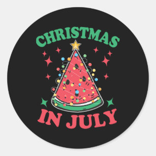 Christmas In July Shirt For Men Women Watermelon X Classic Round Sticker