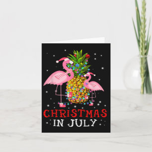 Christmas In July Shirt Funny Flamingo Pineapple S Card