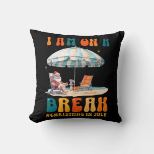 Christmas In July Shirt Funny Santa Summer Beach Cushion