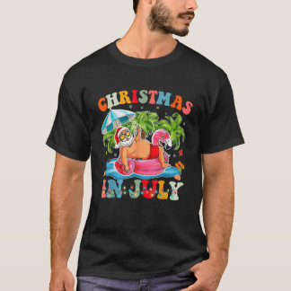 Christmas In July Shirt Funny Santa Summer Vacatio