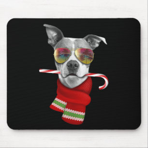 Christmas In July Shirt Pitbull Sungles Dog Lover  Mouse Mat