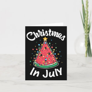 Christmas In July Shirt Watermelon Christmas Tree  Card