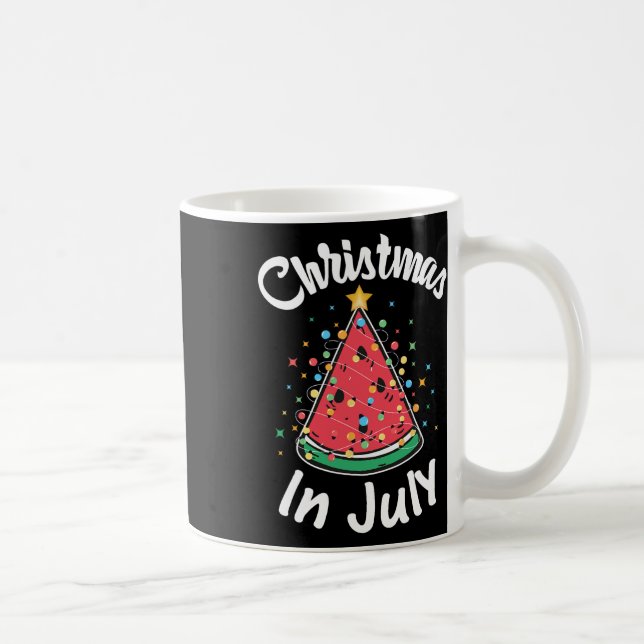 Christmas In July Shirt Watermelon Christmas Tree  Coffee Mug (Right)