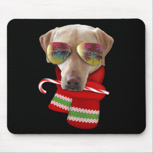 Christmas In July Shirt Yellow Lab Sungles Dog Lov Mouse Mat