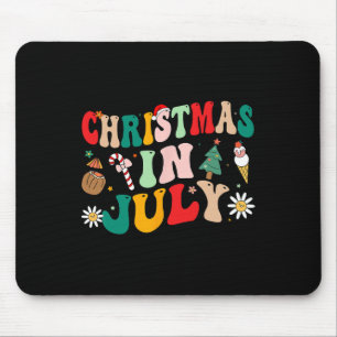 Christmas In July Shirts Groovy Xmas Summer Men Wo Mouse Mat