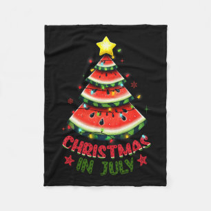 Christmas In July Shirts Women Men Kids Watermelon Fleece Blanket
